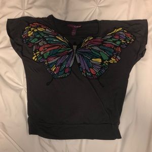 Colorful butterfly shirt, size Medium